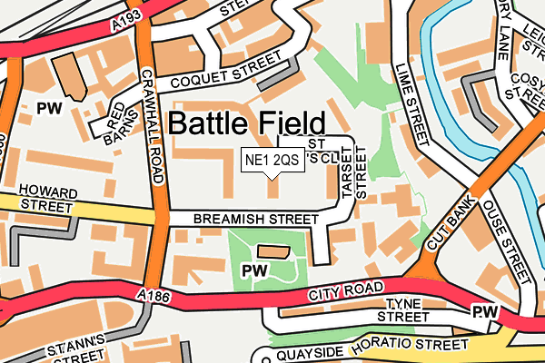NE1 2QS map - OS OpenMap – Local (Ordnance Survey)