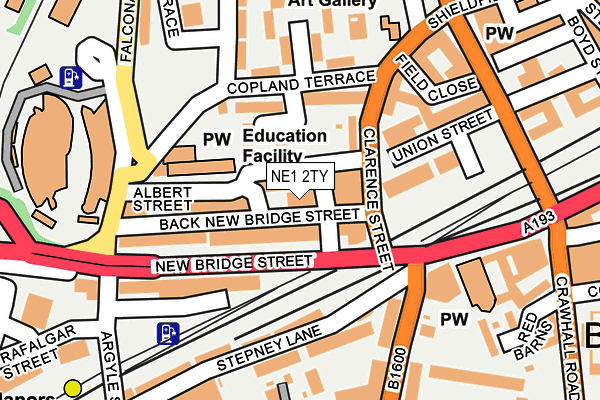 NE1 2TY map - OS OpenMap – Local (Ordnance Survey)