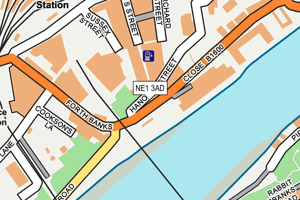 NE1 3AD map - OS OpenMap – Local (Ordnance Survey)