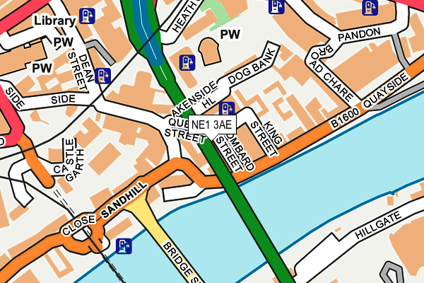 NE1 3AE map - OS OpenMap – Local (Ordnance Survey)