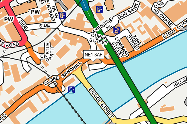 NE1 3AF map - OS OpenMap – Local (Ordnance Survey)