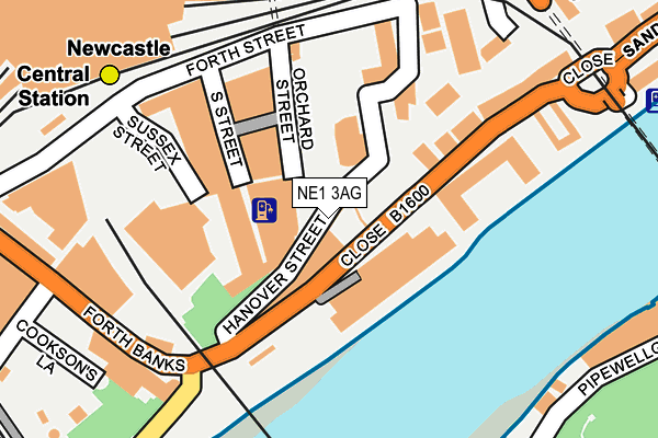 NE1 3AG map - OS OpenMap – Local (Ordnance Survey)