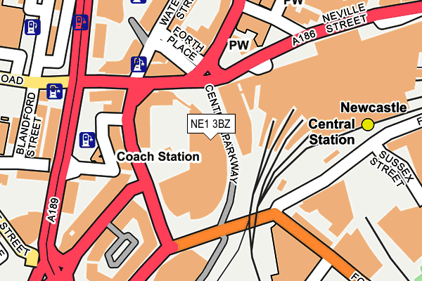 NE1 3BZ map - OS OpenMap – Local (Ordnance Survey)