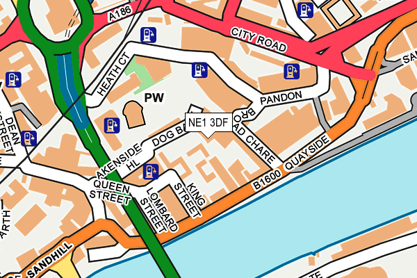 NE1 3DF map - OS OpenMap – Local (Ordnance Survey)