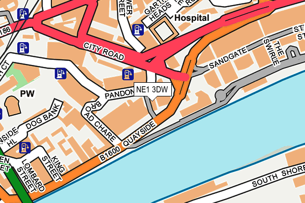 NE1 3DW map - OS OpenMap – Local (Ordnance Survey)