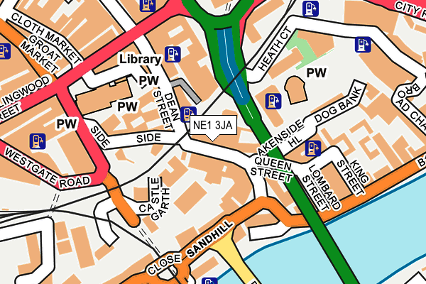 NE1 3JA map - OS OpenMap – Local (Ordnance Survey)