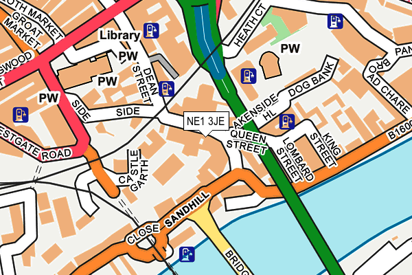 NE1 3JE map - OS OpenMap – Local (Ordnance Survey)