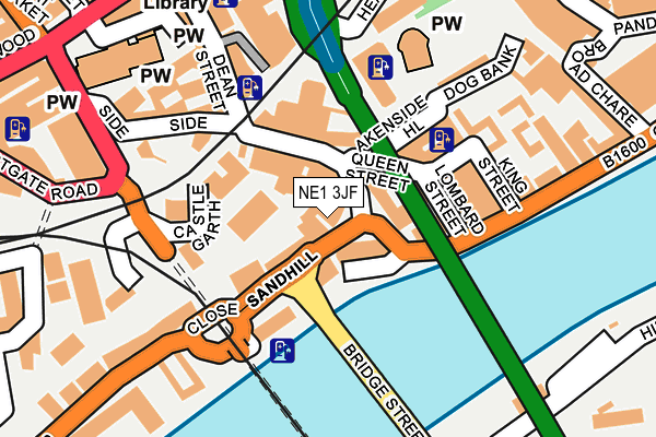 NE1 3JF map - OS OpenMap – Local (Ordnance Survey)