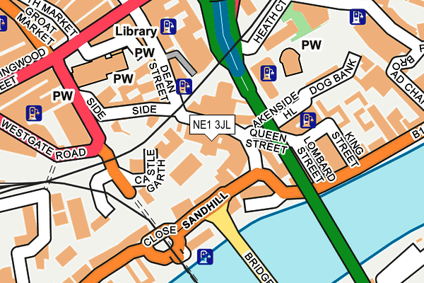 NE1 3JL map - OS OpenMap – Local (Ordnance Survey)