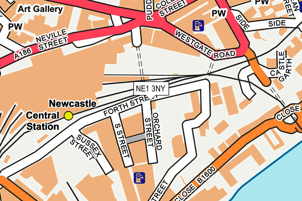 NE1 3NY map - OS OpenMap – Local (Ordnance Survey)