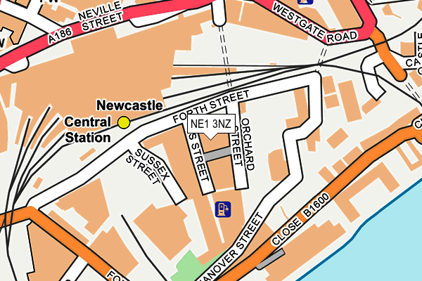 NE1 3NZ map - OS OpenMap – Local (Ordnance Survey)