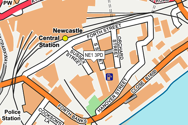 NE1 3PD map - OS OpenMap – Local (Ordnance Survey)