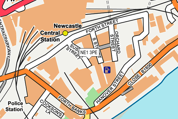 NE1 3PE map - OS OpenMap – Local (Ordnance Survey)