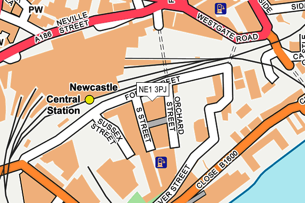 NE1 3PJ map - OS OpenMap – Local (Ordnance Survey)