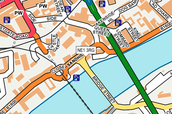 NE1 3RG map - OS OpenMap – Local (Ordnance Survey)