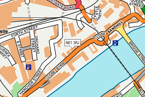 NE1 3RJ map - OS OpenMap – Local (Ordnance Survey)