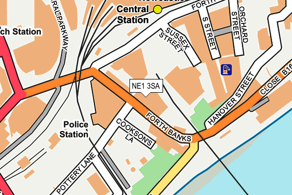 NE1 3SA map - OS OpenMap – Local (Ordnance Survey)