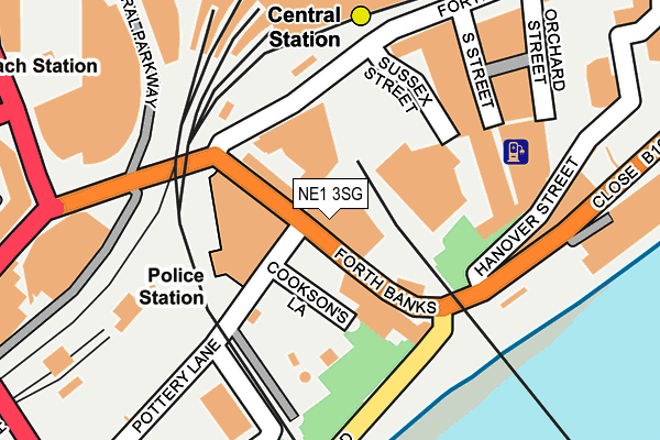 NE1 3SG map - OS OpenMap – Local (Ordnance Survey)