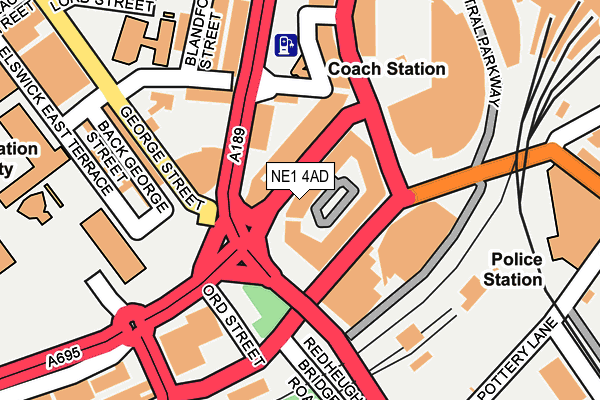 NE1 4AD map - OS OpenMap – Local (Ordnance Survey)