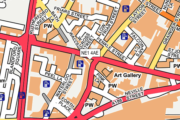 NE1 4AE map - OS OpenMap – Local (Ordnance Survey)