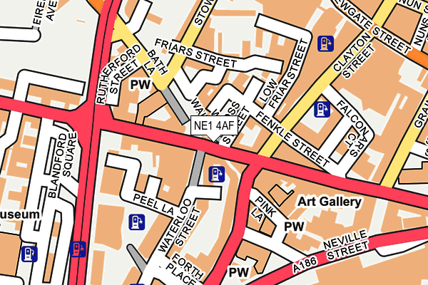 NE1 4AF map - OS OpenMap – Local (Ordnance Survey)