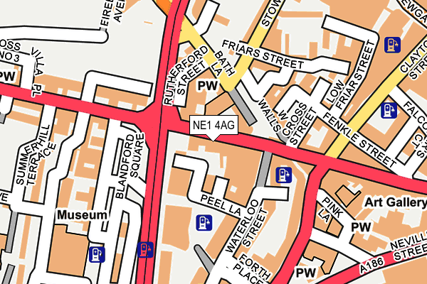 NE1 4AG map - OS OpenMap – Local (Ordnance Survey)