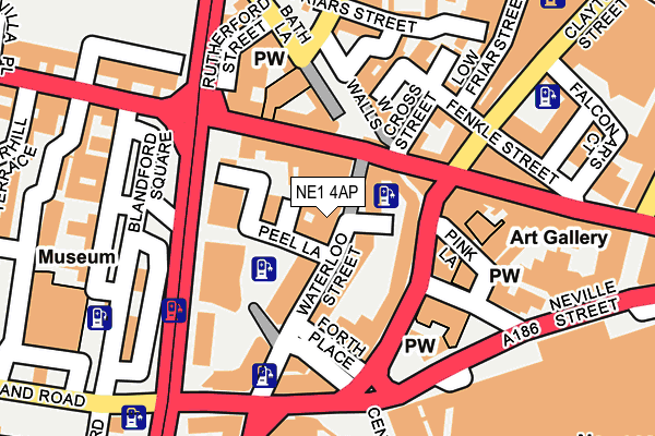 NE1 4AP map - OS OpenMap – Local (Ordnance Survey)