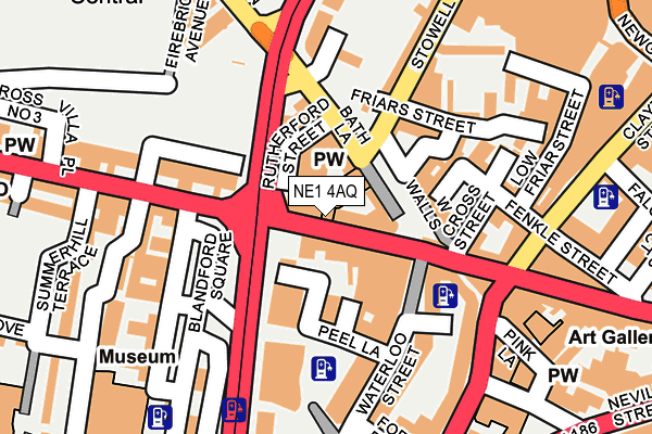 NE1 4AQ map - OS OpenMap – Local (Ordnance Survey)