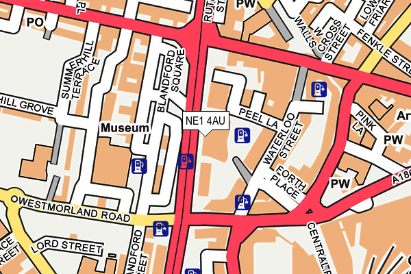 NE1 4AU map - OS OpenMap – Local (Ordnance Survey)