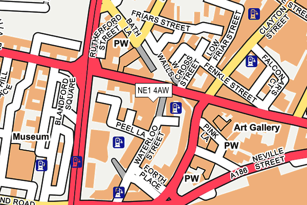 NE1 4AW map - OS OpenMap – Local (Ordnance Survey)