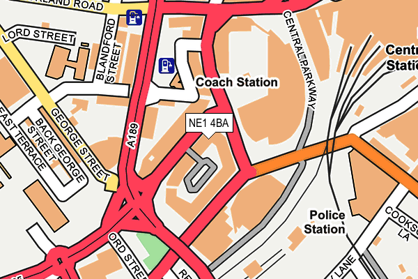NE1 4BA map - OS OpenMap – Local (Ordnance Survey)