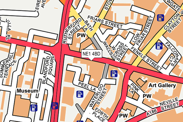 NE1 4BD map - OS OpenMap – Local (Ordnance Survey)
