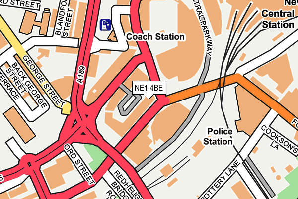 NE1 4BE map - OS OpenMap – Local (Ordnance Survey)