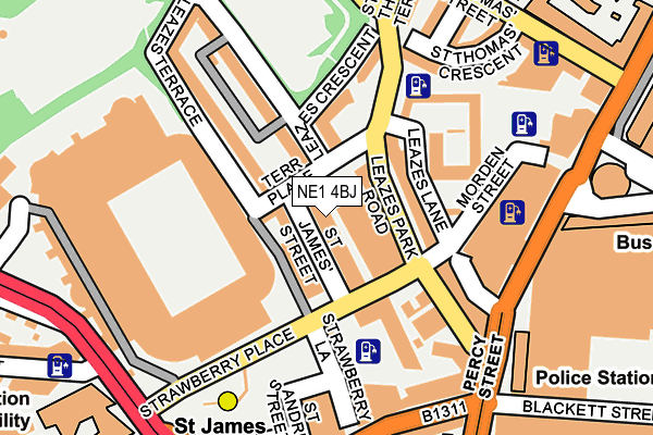 NE1 4BJ map - OS OpenMap – Local (Ordnance Survey)