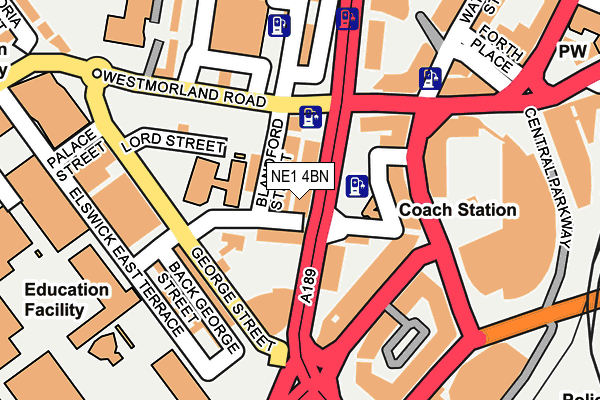 NE1 4BN map - OS OpenMap – Local (Ordnance Survey)