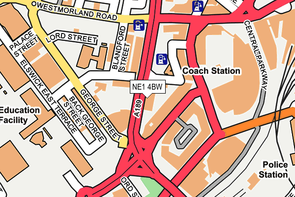 NE1 4BW map - OS OpenMap – Local (Ordnance Survey)