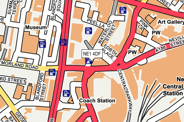 NE1 4DF map - OS OpenMap – Local (Ordnance Survey)