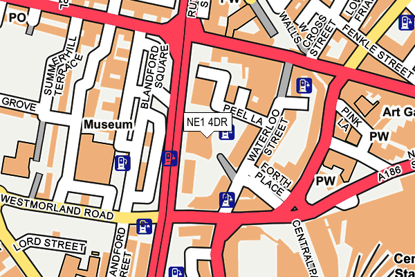 NE1 4DR map - OS OpenMap – Local (Ordnance Survey)