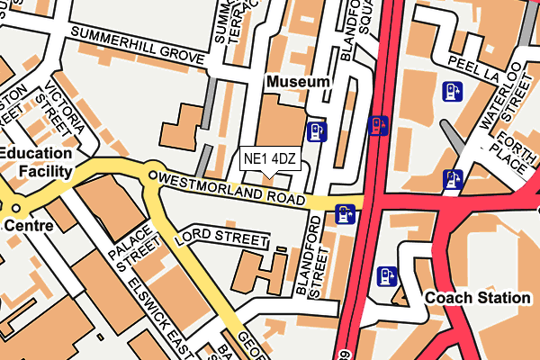 NE1 4DZ map - OS OpenMap – Local (Ordnance Survey)