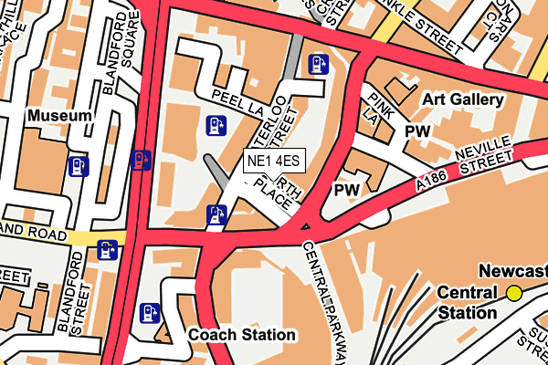 NE1 4ES map - OS OpenMap – Local (Ordnance Survey)