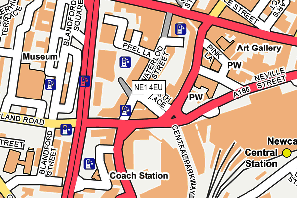 NE1 4EU map - OS OpenMap – Local (Ordnance Survey)