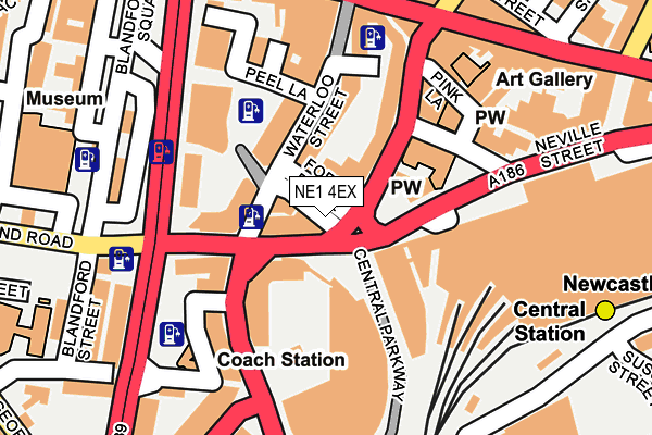 NE1 4EX map - OS OpenMap – Local (Ordnance Survey)
