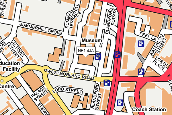 NE1 4JA map - OS OpenMap – Local (Ordnance Survey)