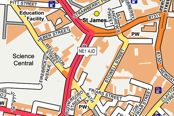 NE1 4JD map - OS OpenMap – Local (Ordnance Survey)