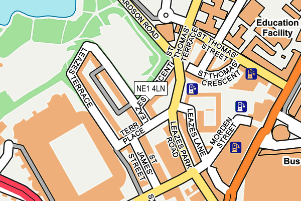 NE1 4LN map - OS OpenMap – Local (Ordnance Survey)