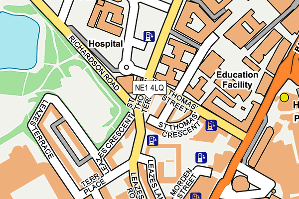 NE1 4LQ map - OS OpenMap – Local (Ordnance Survey)
