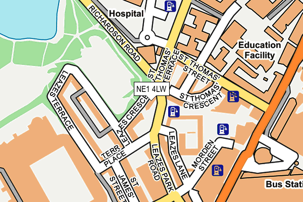 NE1 4LW map - OS OpenMap – Local (Ordnance Survey)