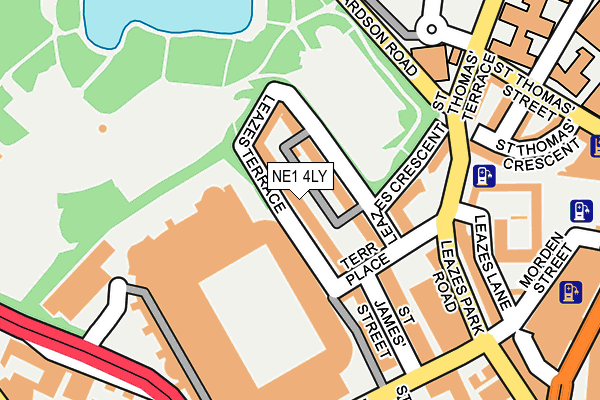 NE1 4LY map - OS OpenMap – Local (Ordnance Survey)
