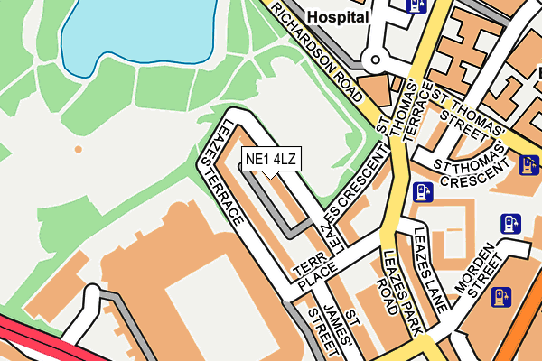 NE1 4LZ map - OS OpenMap – Local (Ordnance Survey)