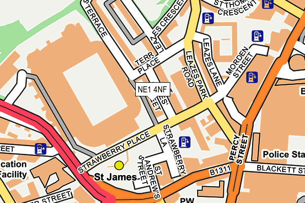 NE1 4NF map - OS OpenMap – Local (Ordnance Survey)